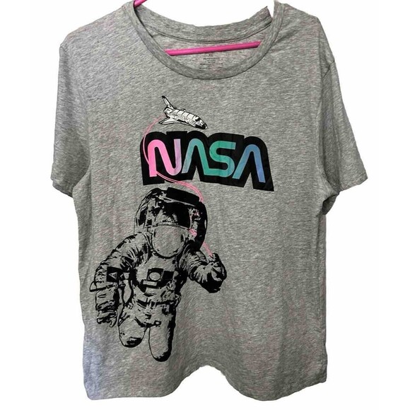 NASA Men's XL Space Shuttle with Astronaut on Space Walk T Shirt Neon Colors - Picture 7 of 9